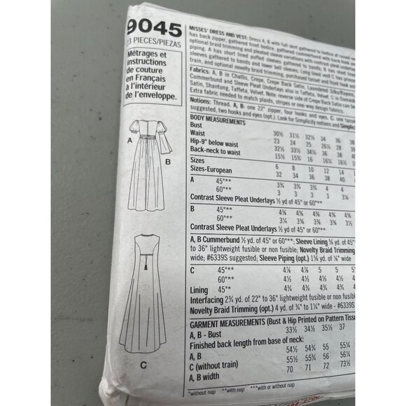 Simplicity 9045 Sewing Pattern Sizes 14-20 Bridgerton Regency Dress Retro NEW - Picture 4 of 6